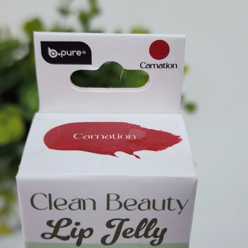B-Pure Clean Beauty Lip Jelly, Vegan Cruelty Free Lip Gloss - Carnation